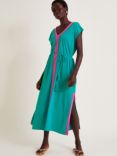 Monsoon Estela Jersey Kaftan, Teal