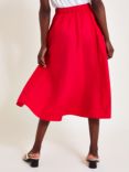 Monsoon Rachel Cotton Poplin Skirt, Red