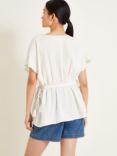 Monsoon Cali Embroidered Leaf Top, Ivory