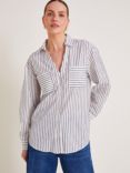 Monsoon Gilly Stripe Shirt, Ivory/Black