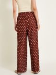 Monsoon Paris Spot Plisse Trousers, Brown/White