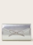 Monsoon Sia Diamante Bow Clutch Bag, Silver