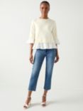 L.K.Bennett Maisie Frill Trim Jumper, Ivory