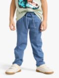 Lindex Kids' Organic Cotton Drawstring Jogger Trousers, Dusty Blue