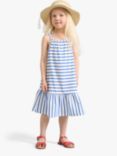 Lindex Kids' Striped Cotton Jersey Dress, Dk Blue