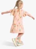 Lindex Kids' Cotton Ice Cream Print Dress, Light Orange