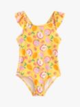 Lindex Kids' Flounce Strap Swimsuit, Light Yellow