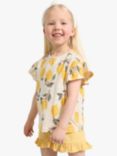 Lindex Kids' Organic Cotton Frill Shorts, Light Dusty Yellow