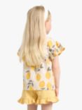 Lindex Kids' Organic Cotton Frill Shorts, Light Dusty Yellow