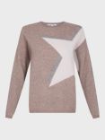 Gerard Darel Janela Star Cashmere Jumper, Beige/Multi