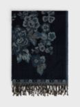 Gerard Darel Dorine Floral Wool Scarf, Navy/Multi