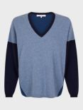 Gerard Darel Jalya Colour Block Cashmere Jumper, Blue/Ink