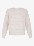 Gerard Darel Juliane Embellished Stripe Wool Jumper, Ecru