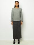 Gerard Darel Joline Button Wool Bend Jumper, Grey