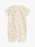 Lindex Baby Organic Cotton Lemon Print Romper Bodysuit, Light Beige