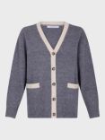 Gerard Darel Jannice Wool Cardigan, Grey/Ivory