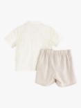 Lindex Baby Organic Cotton & Linen Blend Shirt and Shorts Set, Light Dusty White