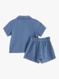 Lindex Baby Organic Cotton Shirt & Shorts Set, Dusty Blue