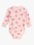 Lindex Baby Organic Cotton Blend Heart Print Bodysuit, Light Pink