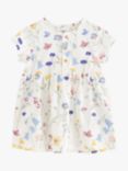 Lindex Baby Organic Cotton Meadow Print Dress, Light Dusty White