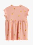 Lindex Baby Organic Cotton Blend Lemon Print Dress, Light Dusty Pink