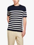 SISLEY Striped T-Shirt, Navy/Cream
