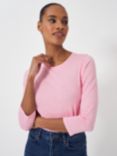 Crew Clothing Perfect Slub Crew Neck Jersey Top, Pastel Pink