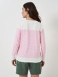 Crew Clothing Cassandra Stripe Top, Bright Pink/White, Bright Pink/White