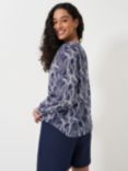 Crew Clothing Lyla Button Blouse, Navy Blue