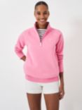 Crew Clothing Half Zip Sweatshirt, Blush Pink