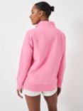 Crew Clothing Half Zip Sweatshirt, Blush Pink