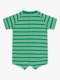 Petit Bateau Baby Cotton Jersey Striped Bodysuit, Prado/Avalanche