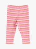 Lindex Baby Organic Cotton Blend Striped Ribbed Leggings Light Pink