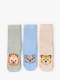 Lindex Baby Animal Print Socks, Pack of 3, Light Blue