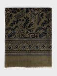 Gerard Darel Dounia Paisley Wool Silk Scarf, Khaki/Multi