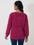 Crew Clothing Tali Stripe Stitch Jumper, Raspberry Pink