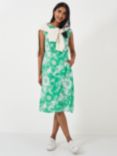 Crew Clothing Tilly Tie Neck Dress, Green