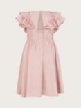 Monsoon Kids' Satin Hammered Ruffle Sleeve Party Dress, Pale Pink