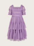 Monsoon Kids' Ruffle Tulle Party Dress, Purple
