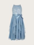 Monsoon Kids' Waterfall Tulle Party Dress, Blue