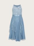 Monsoon Kids' Waterfall Tulle Party Dress, Blue