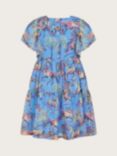 Monsoon Kids' Epp Abstract Tiered Dress, Blue