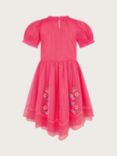 Monsoon Kids' Embellished Mesh Dress, Pink
