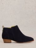 White Stuff Wide Fit Suede Ankle Boots, Dark Navy