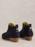 White Stuff Wide Fit Suede Ankle Boots, Dark Navy