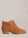 White Stuff Wide Fit Suede Ankle Boots, Mid Tan