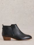 White Stuff Wide Fit Leather Ankle Boots, Pure Black