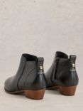 White Stuff Wide Fit Leather Ankle Boots, Pure Black