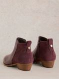 White Stuff Willow Leather Ankle Boots, Dark Plum