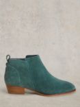 White Stuff Willow Suede Ankle Boots, Dark Teal